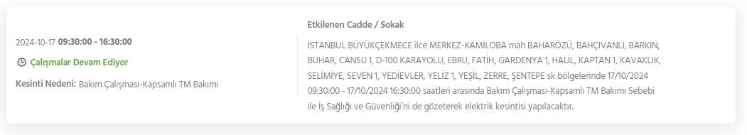 İstanbul'da bu gece yarısından itibaren 19 ilçede elektrik kesintileri yaşanacak 18